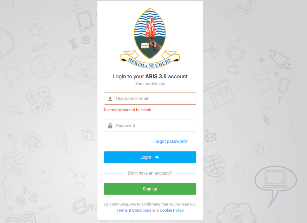 ARIS 3 UDSM account login